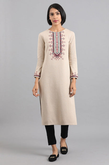 Blue Mandarin Neck Printed kurta - wforwoman