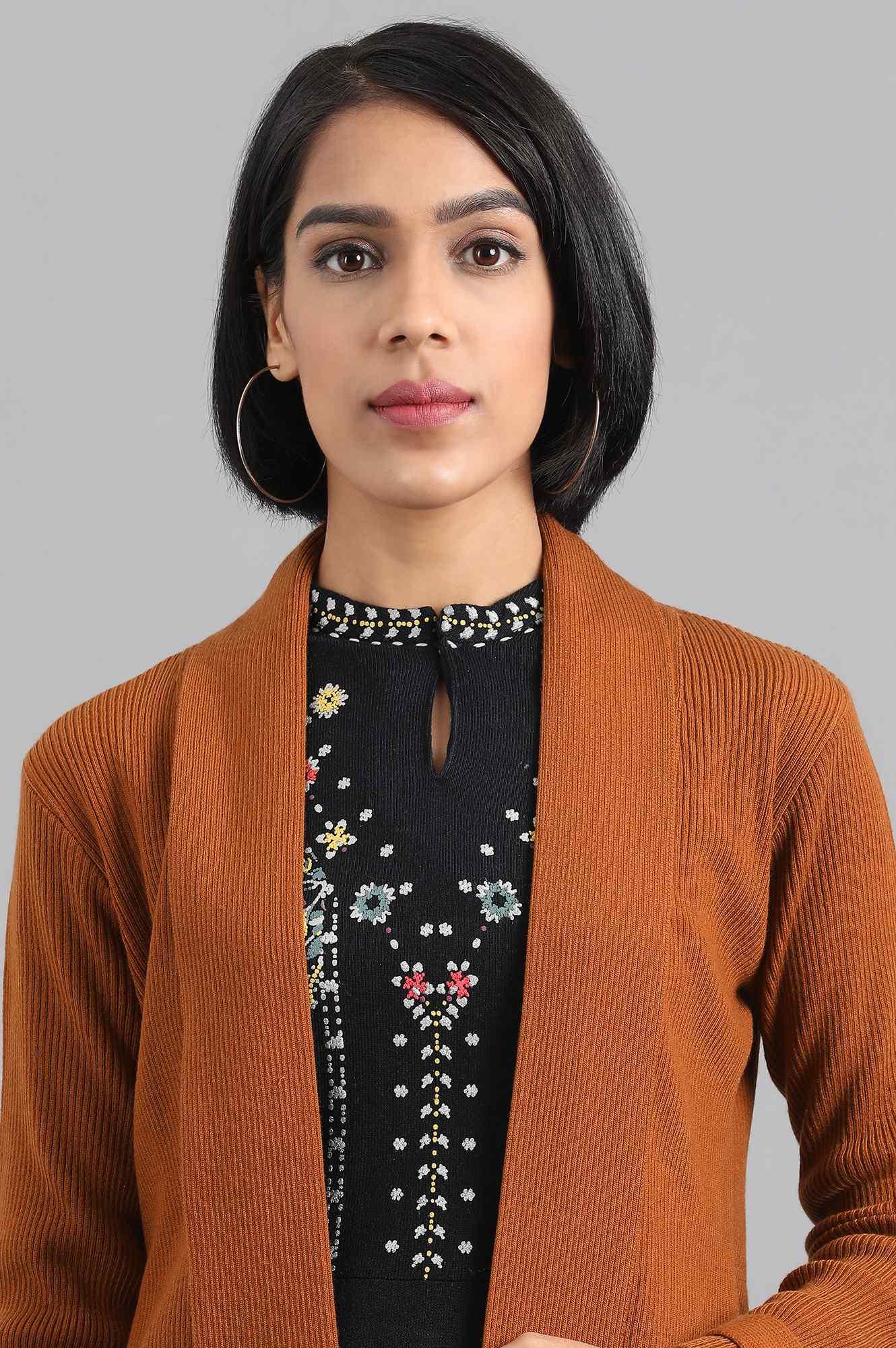 Yellow Mandarin Neck Printed kurta - wforwoman