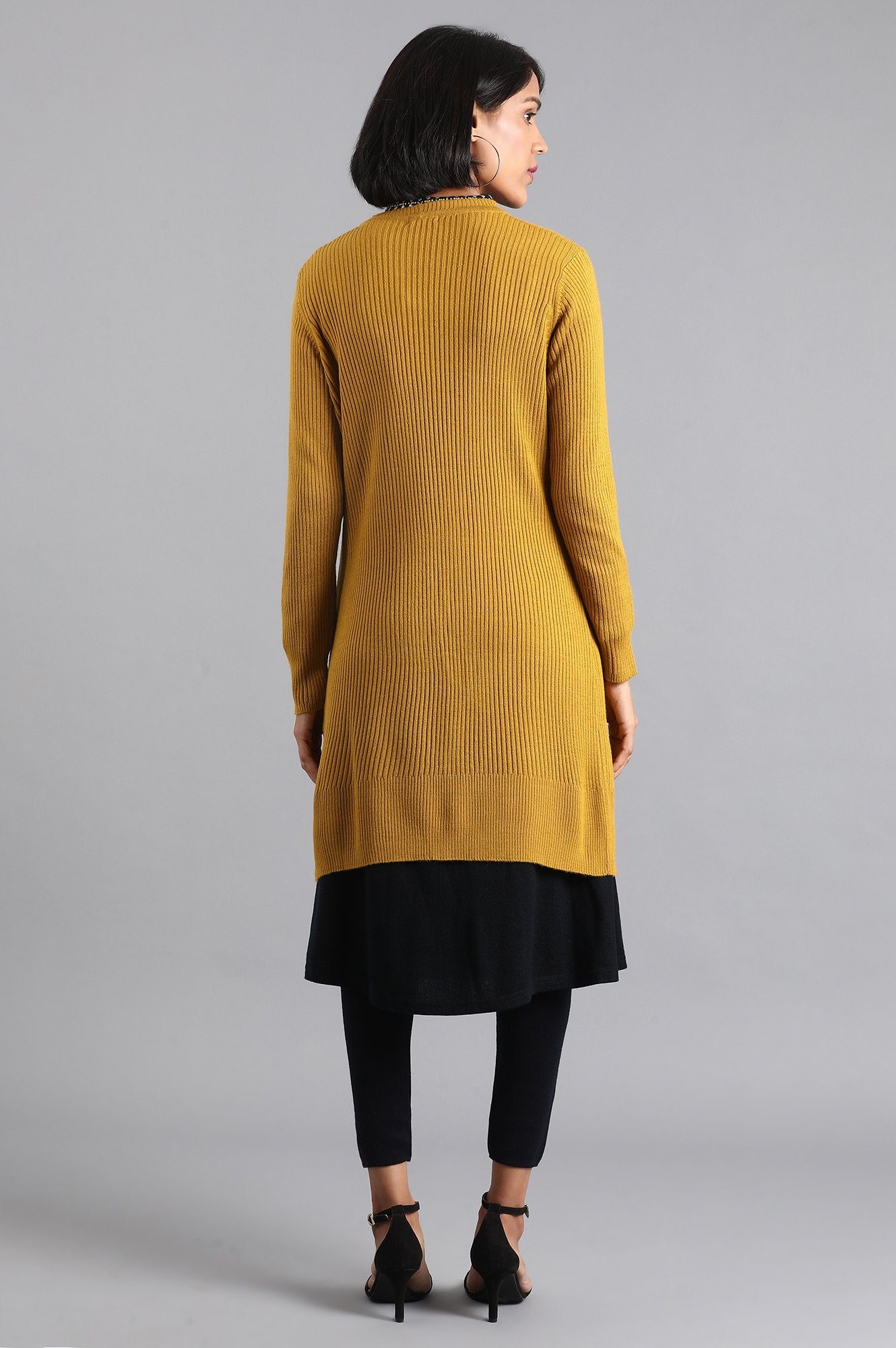 Mustard Ribbed Cardigan