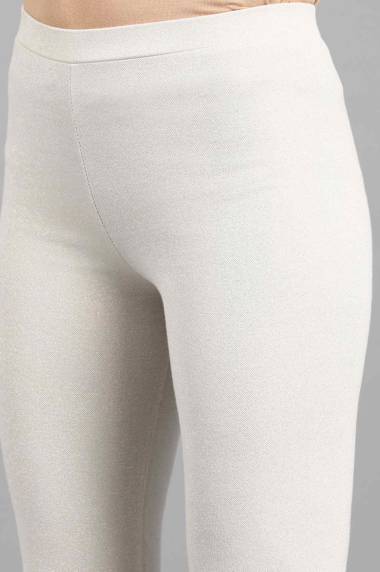 Ecru Solid Winter Tights