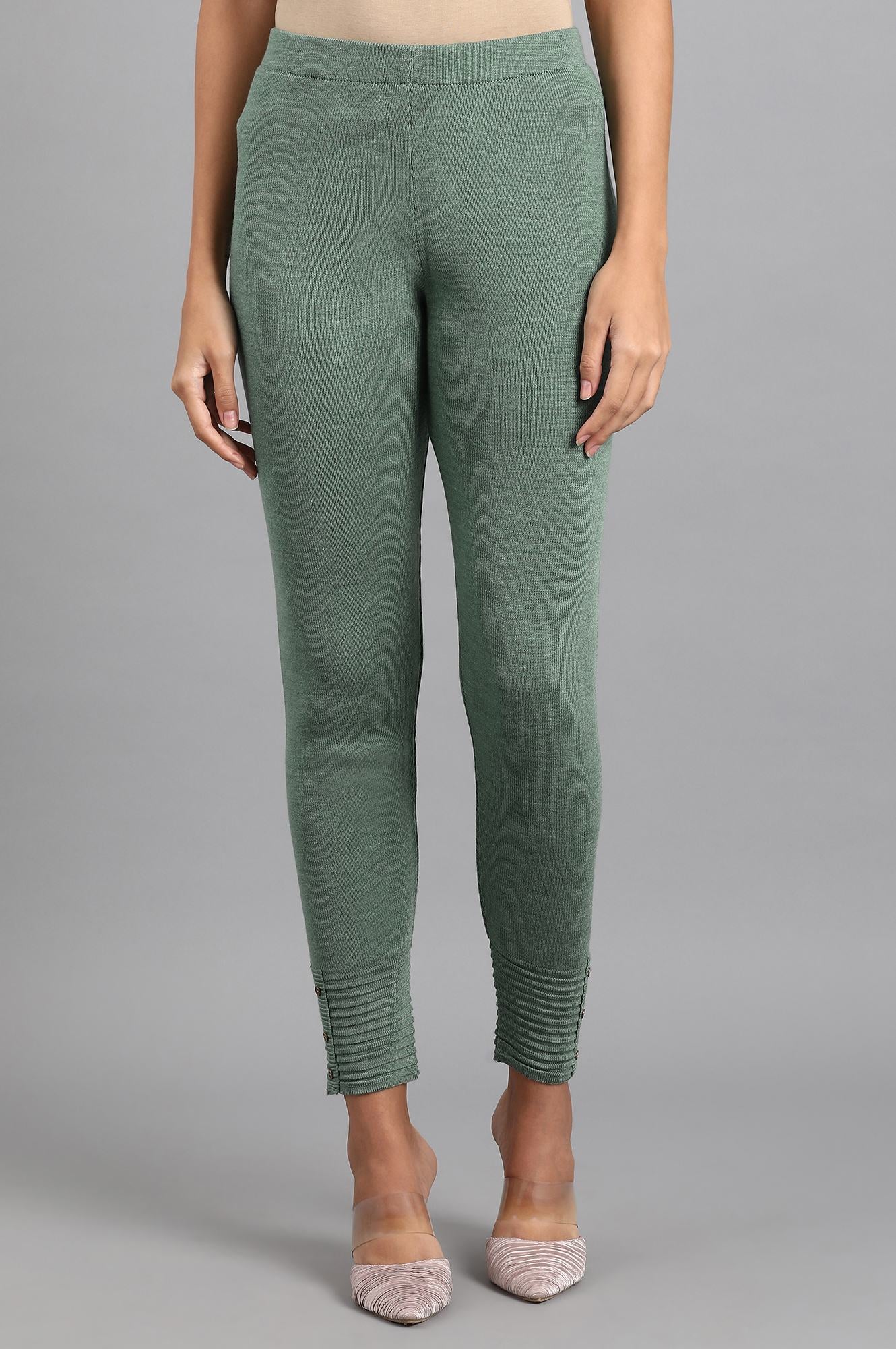 Green Woollen Leggings