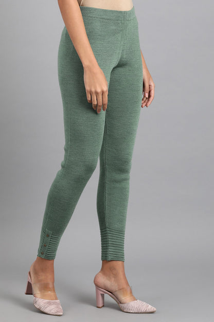 Green Woollen Leggings