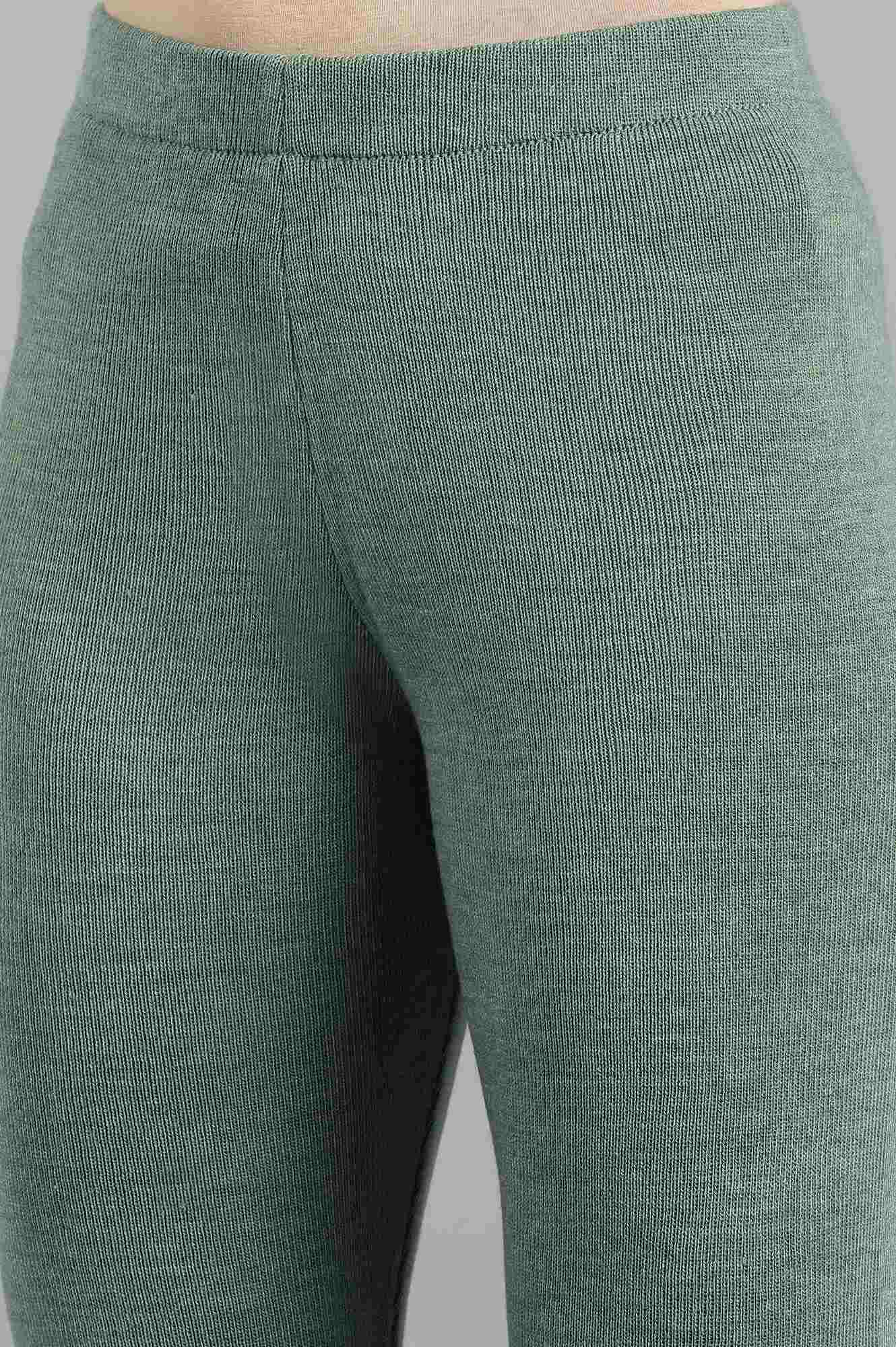 Green Woollen Leggings