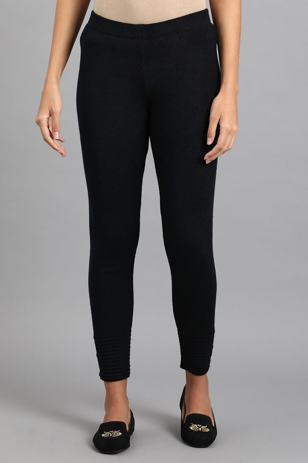 Blue Woollen Leggings