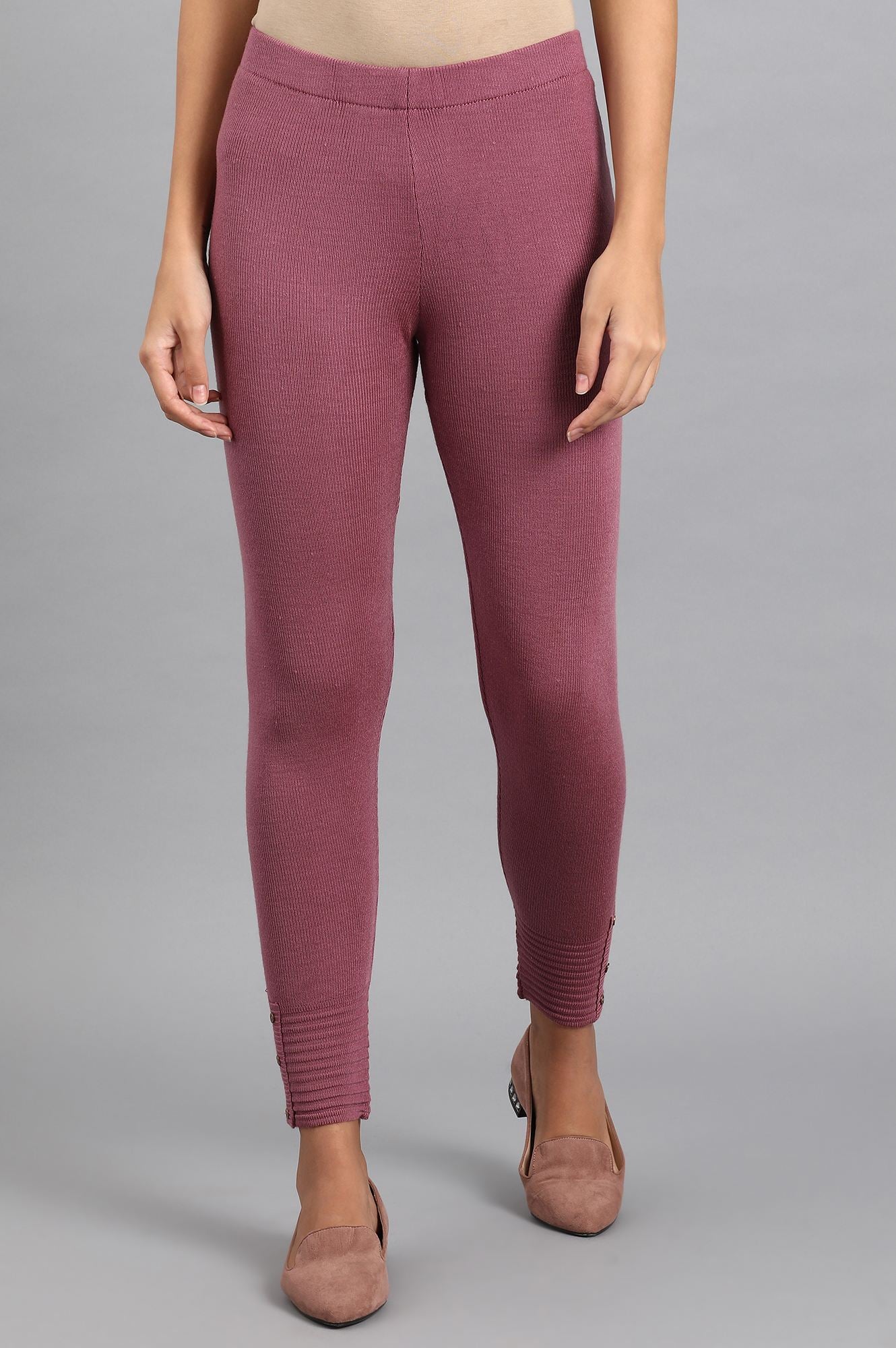 Purple Woollen Leggings