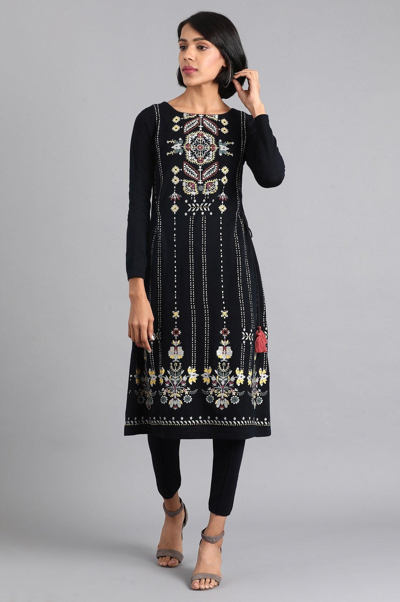 Off-White Printed Full Sleeve kurta - wforwoman