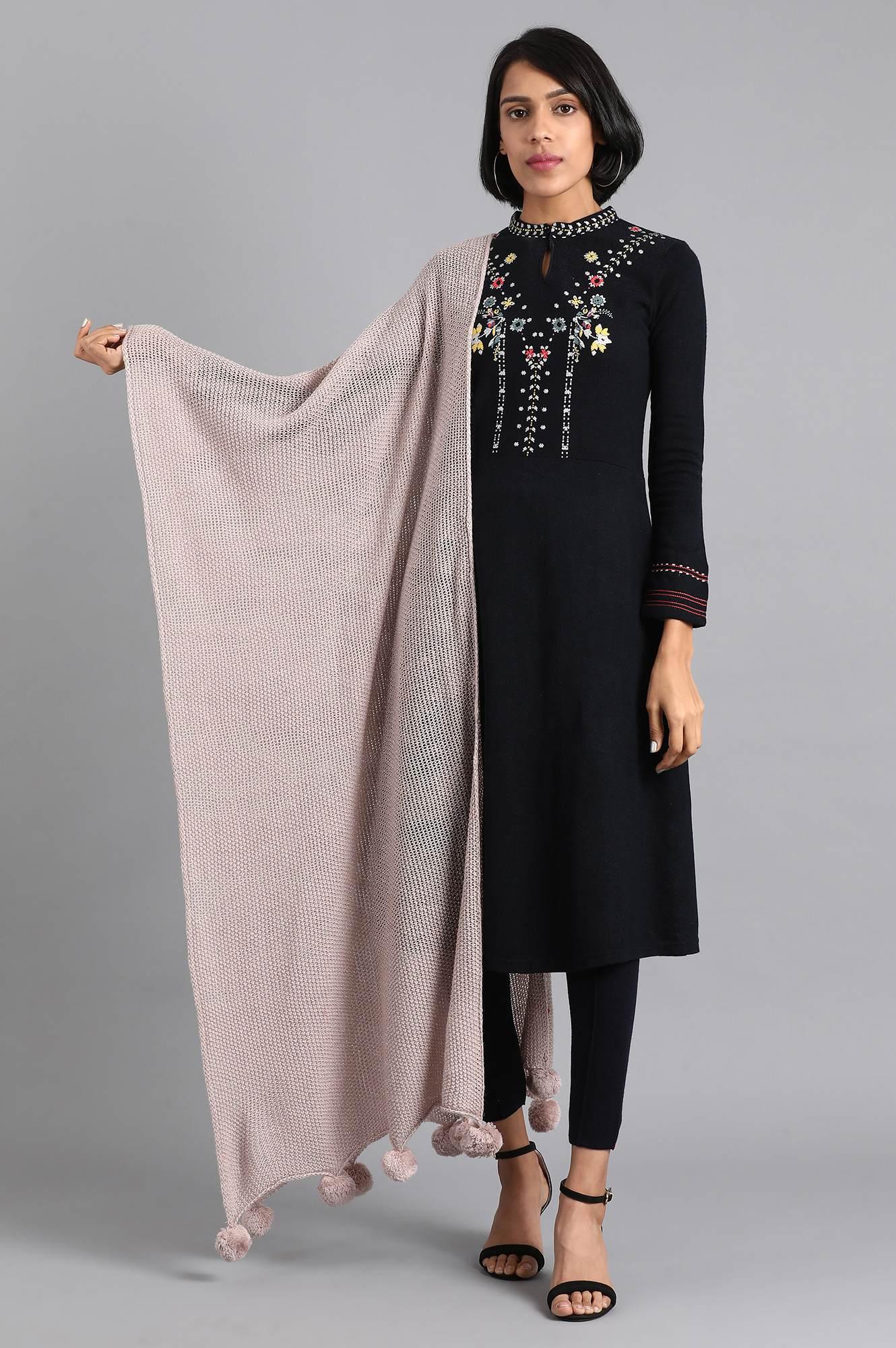 Brown Round Neck Printed kurta - wforwoman