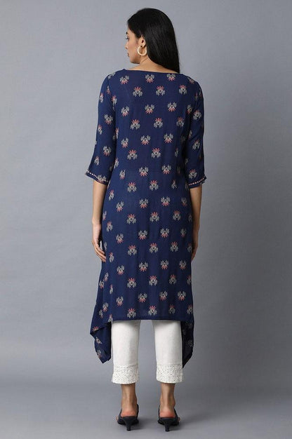 Blue A-Line kurta - wforwoman