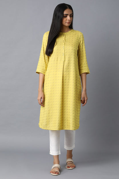 Yellow Front Pleat kurta