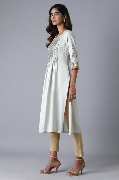 Mint Green A-line kurta - wforwoman