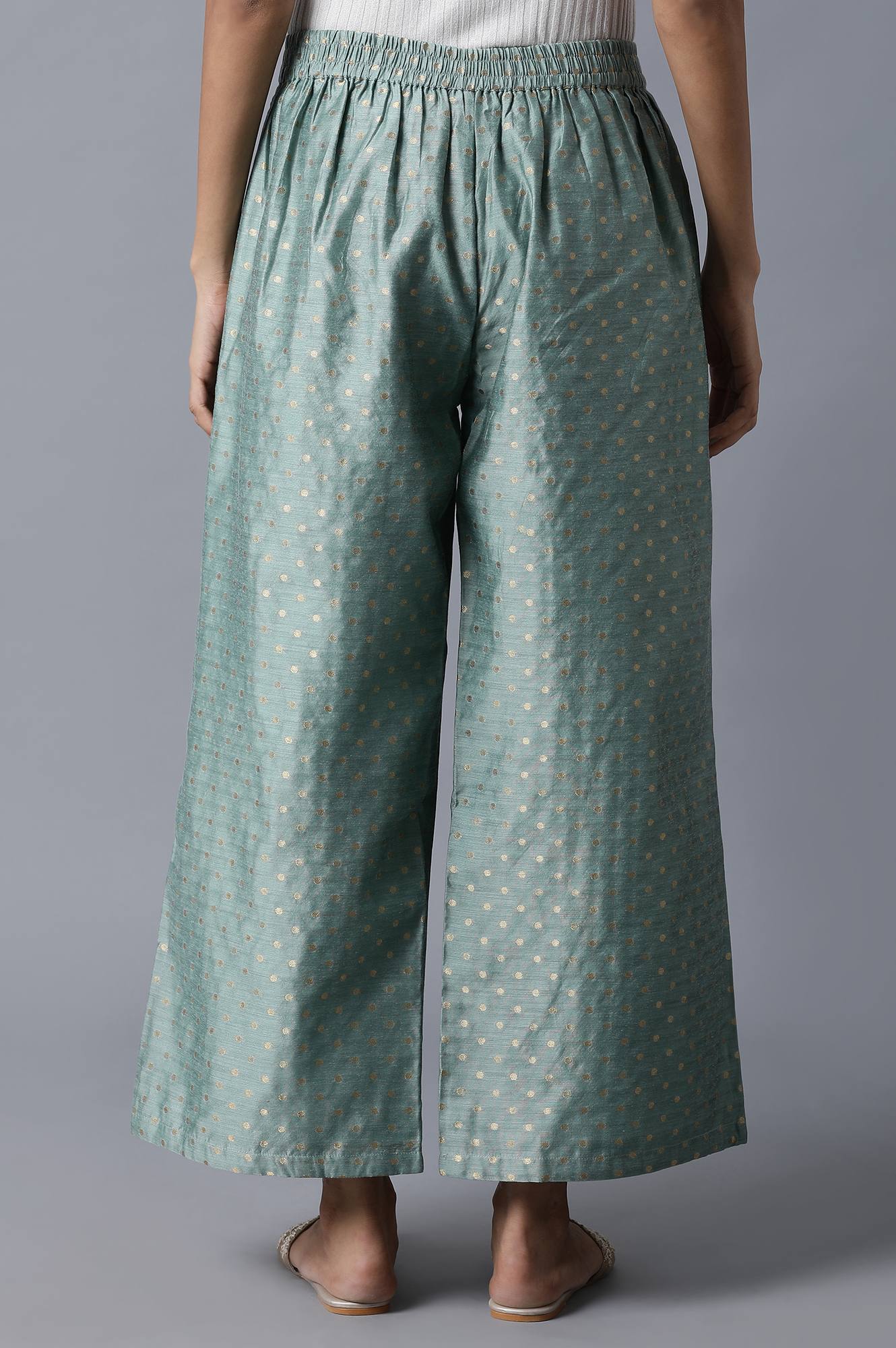 Light Green Jacquard Parallel Pants