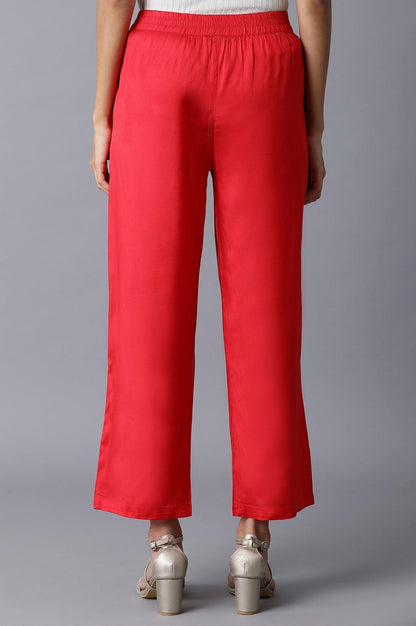 Coral Red Parallel Pants - wforwoman
