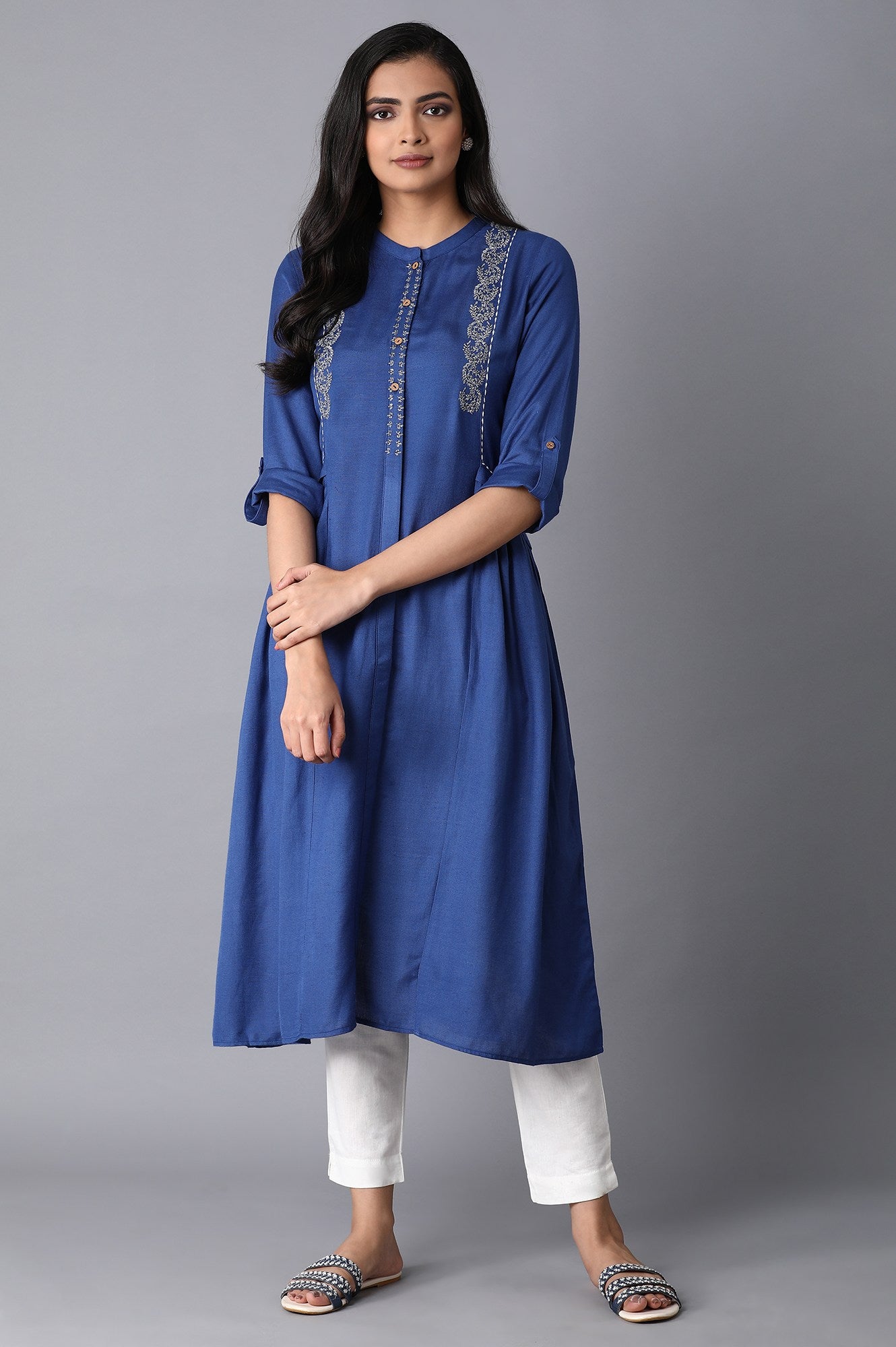 Cobalt Blue Embroidered Dress