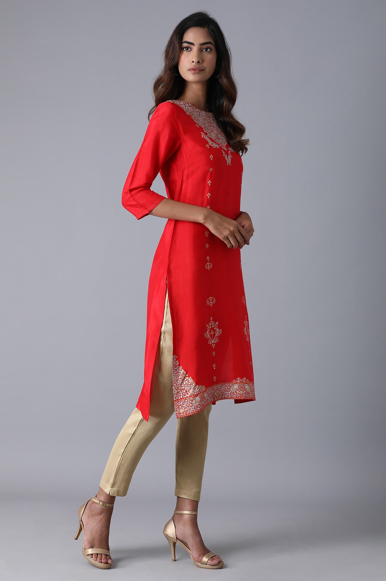 Red Straight kurta