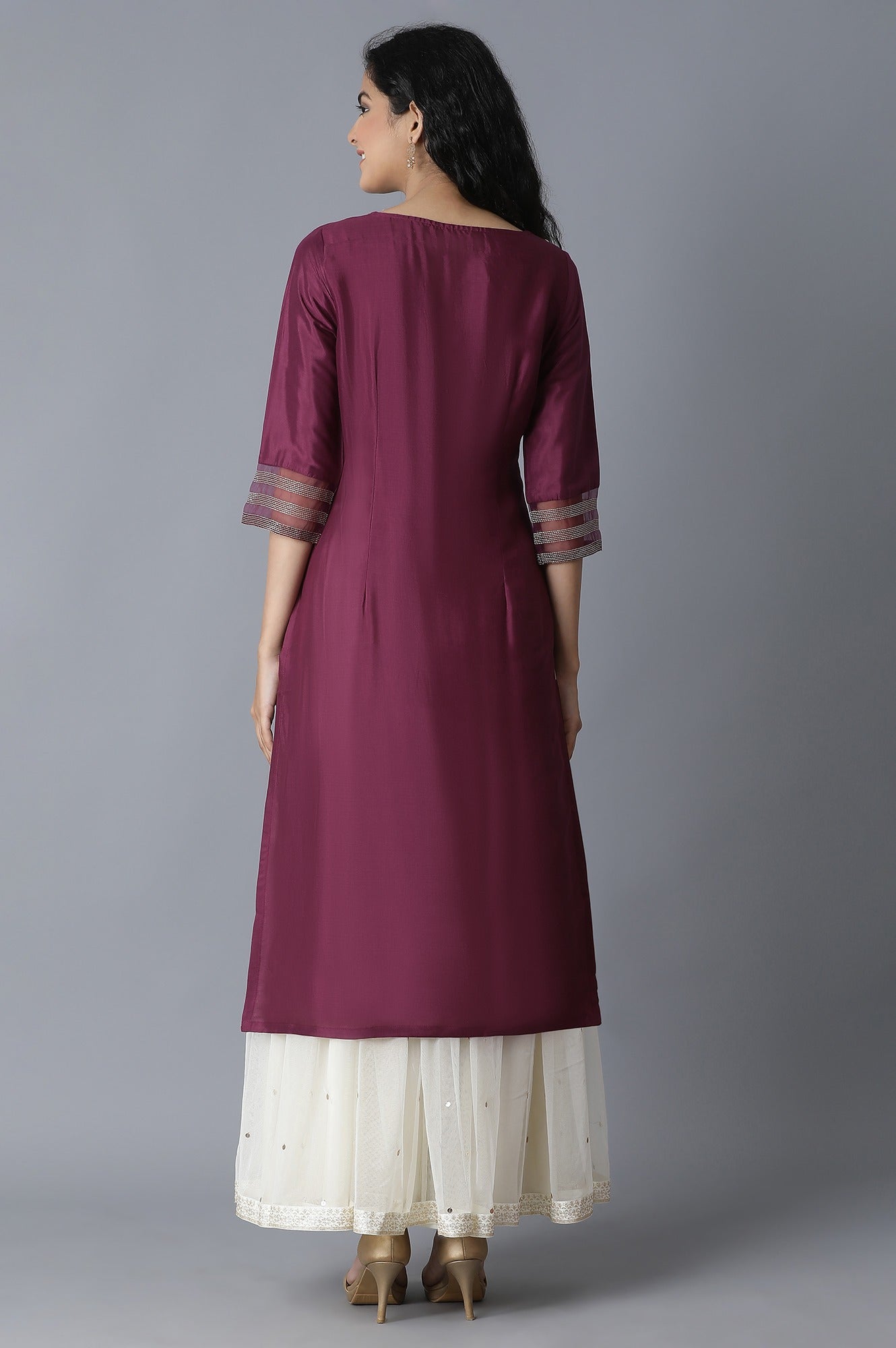 Purple Embroidered kurta