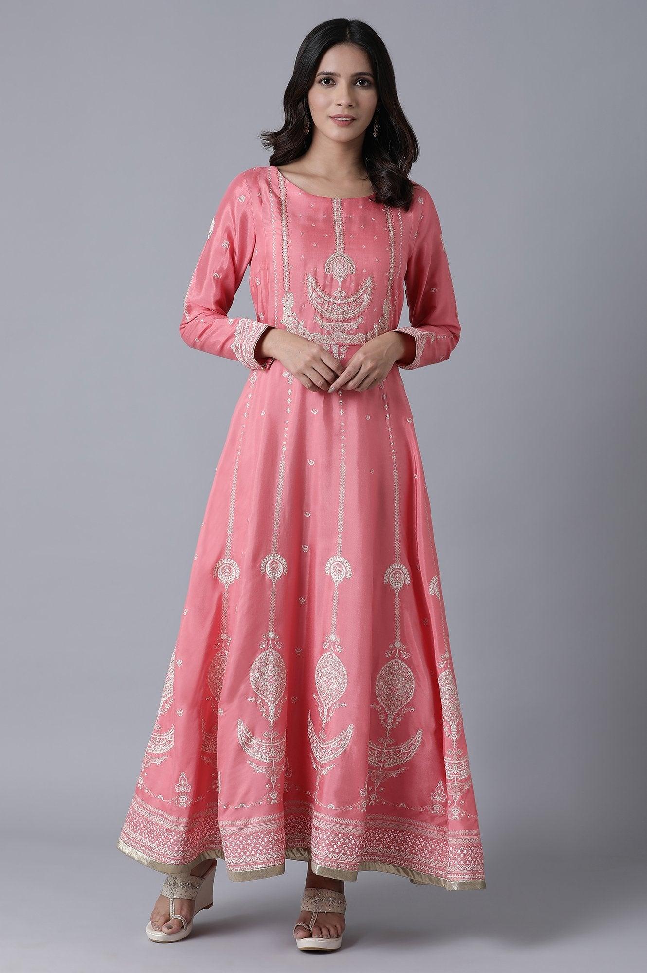 Pink Embroiderd Dress - wforwoman