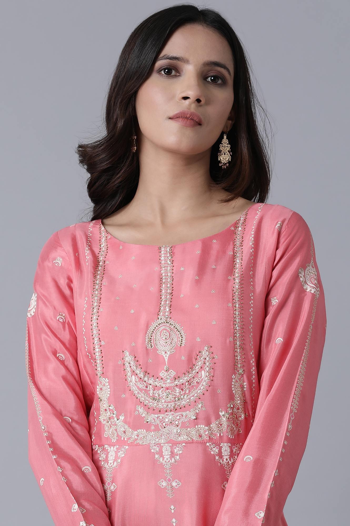 Pink Embroiderd Dress - wforwoman