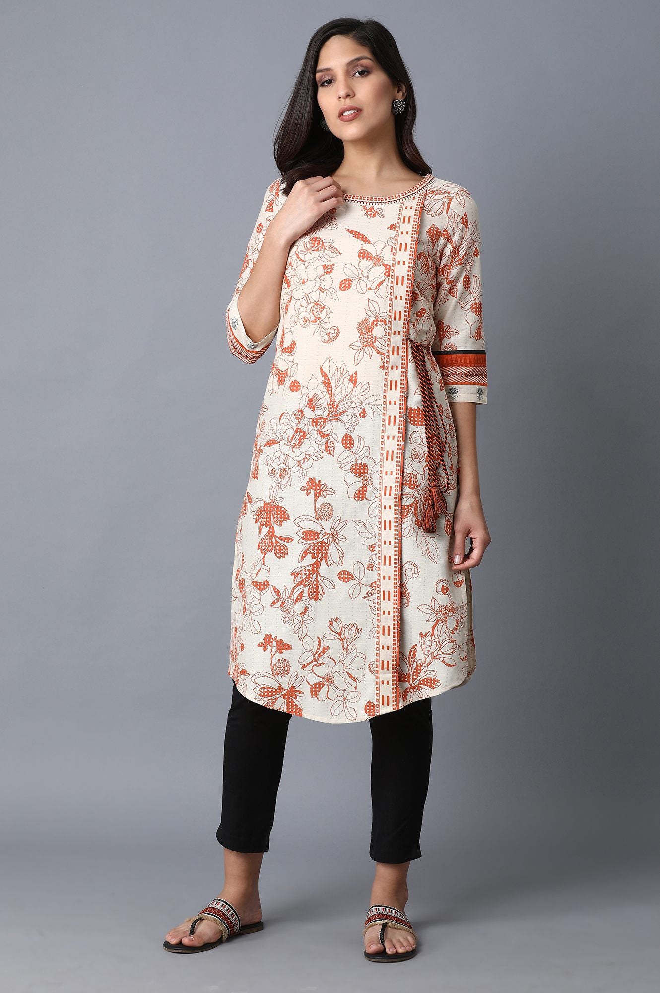 Ecru A-Line kurta