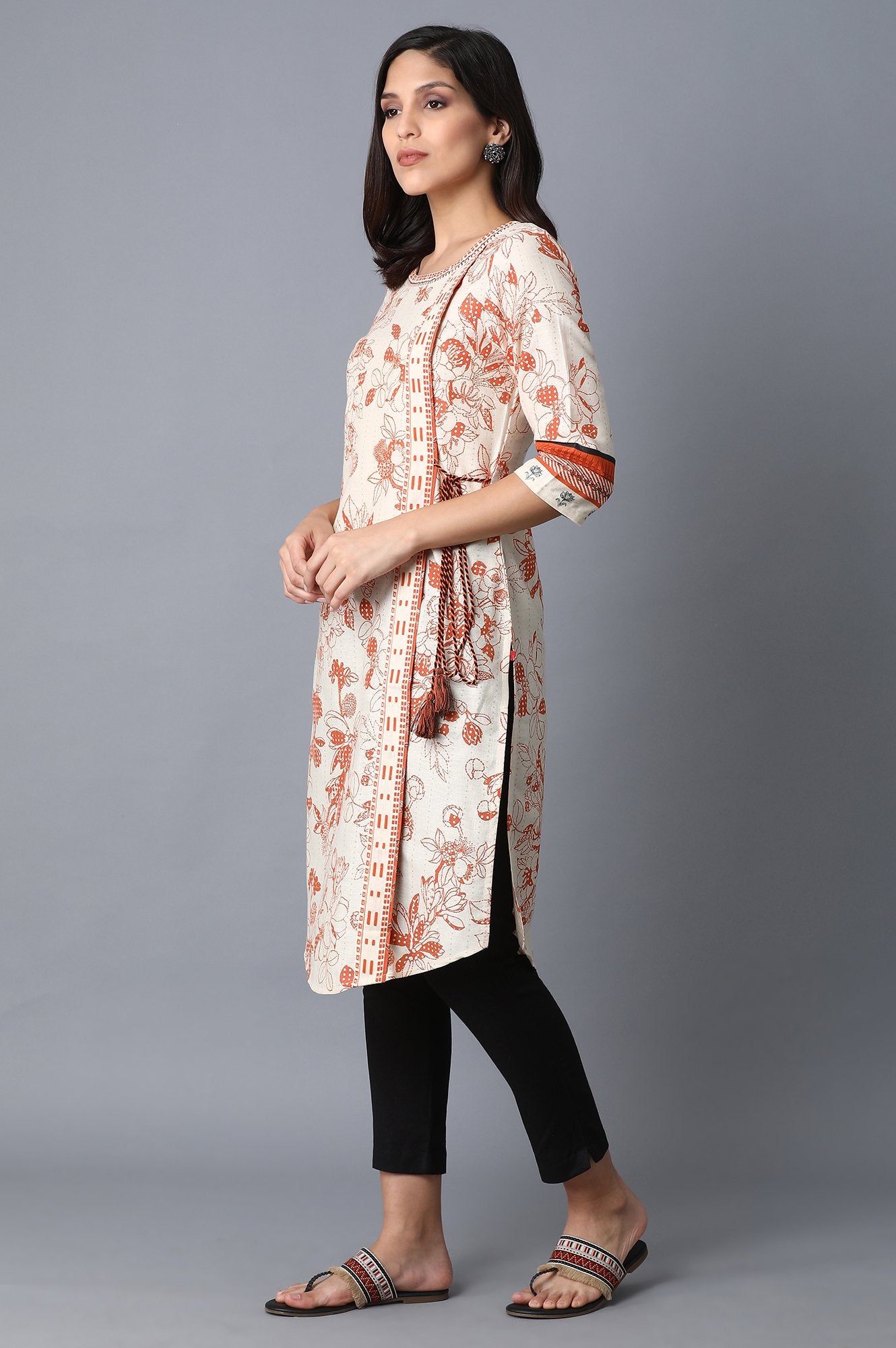 Ecru A-Line kurta