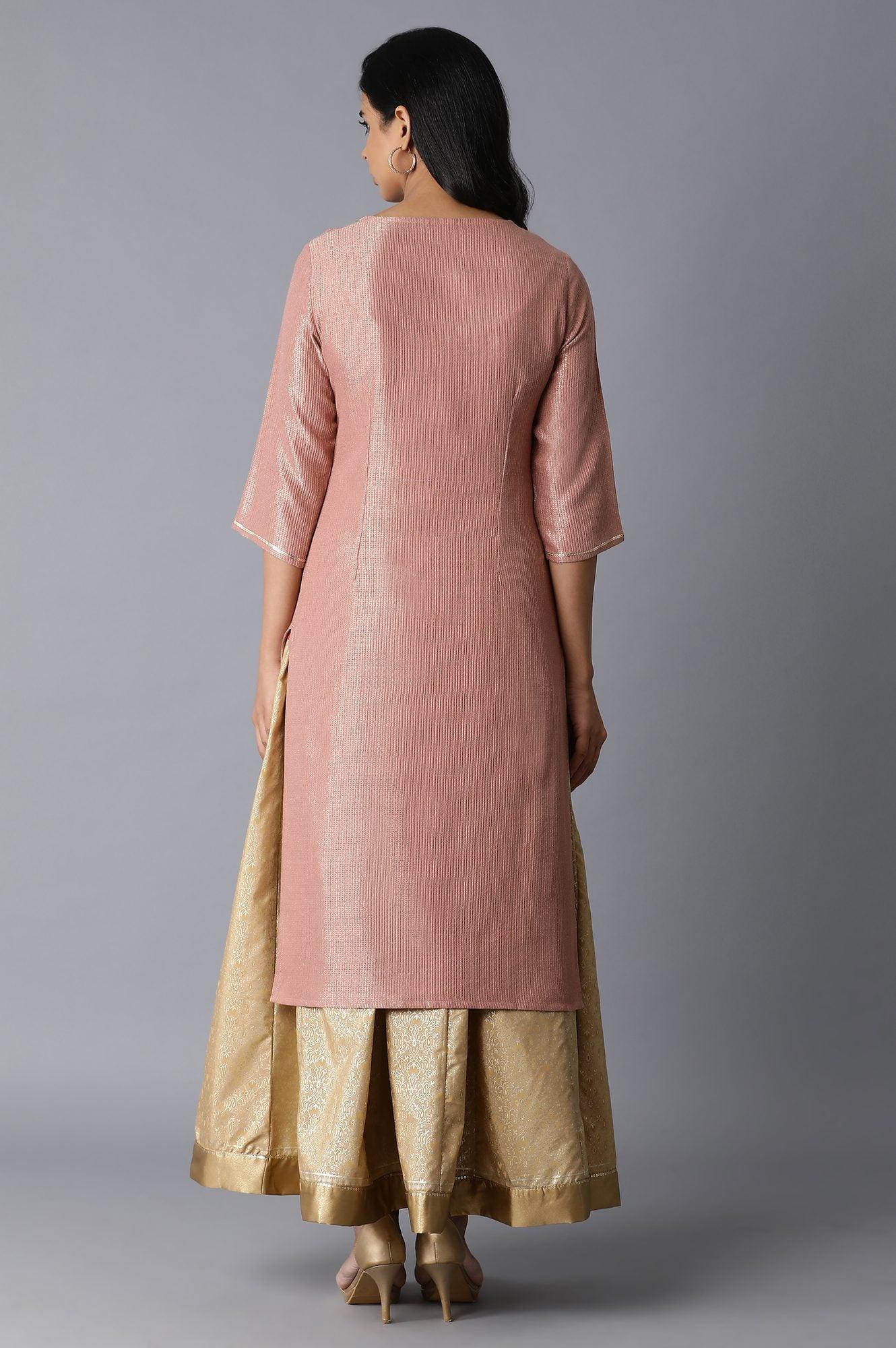 Pink Embroidery kurta - wforwoman