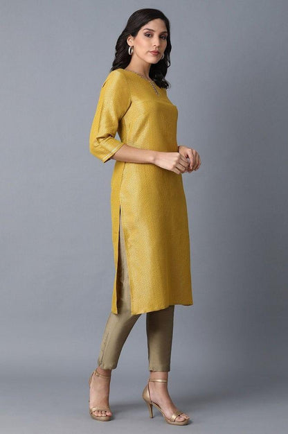 Yellow Straight kurta - wforwoman