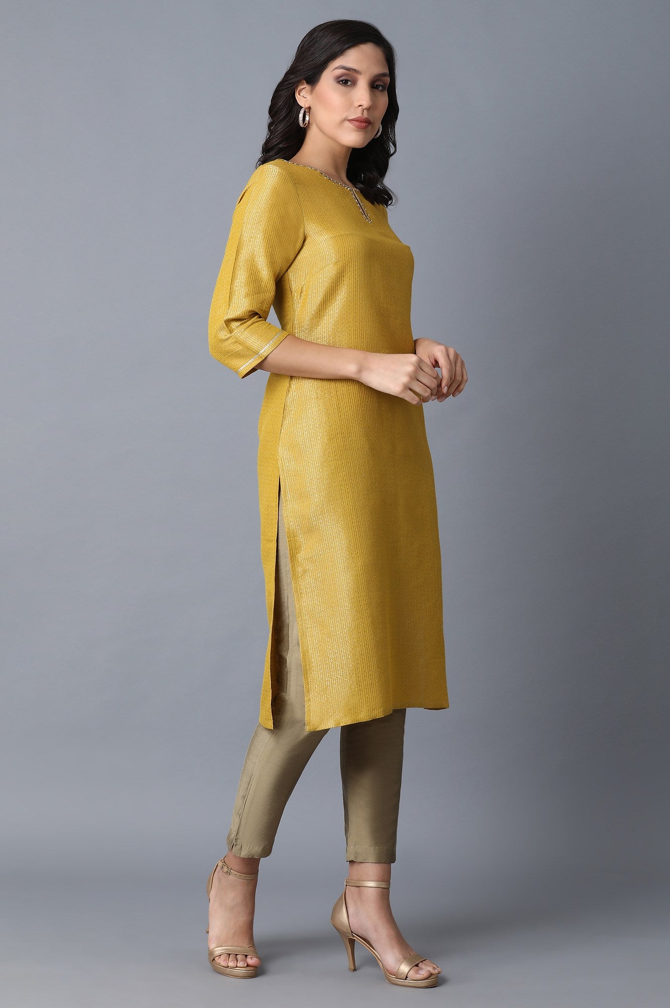 Yellow Straight kurta