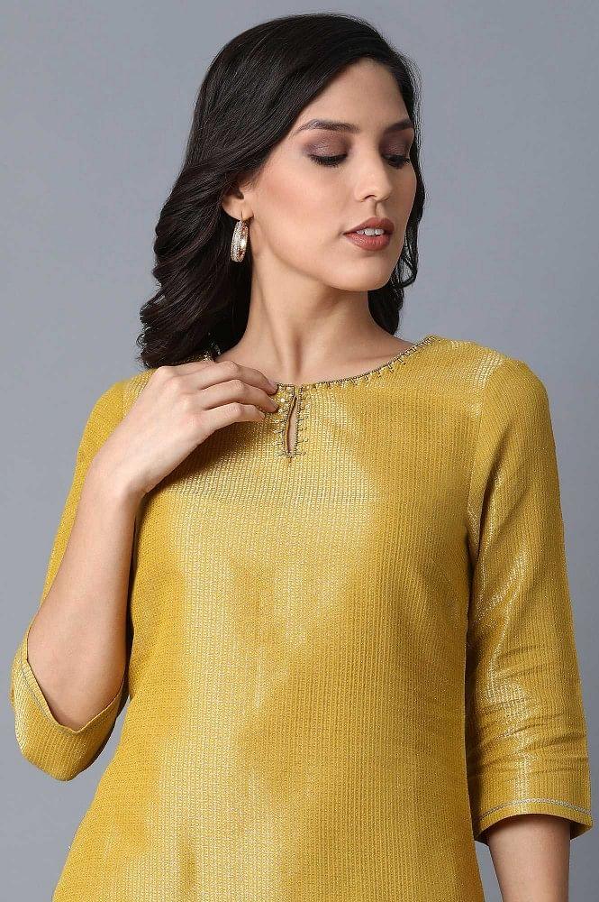 Yellow Straight kurta - wforwoman