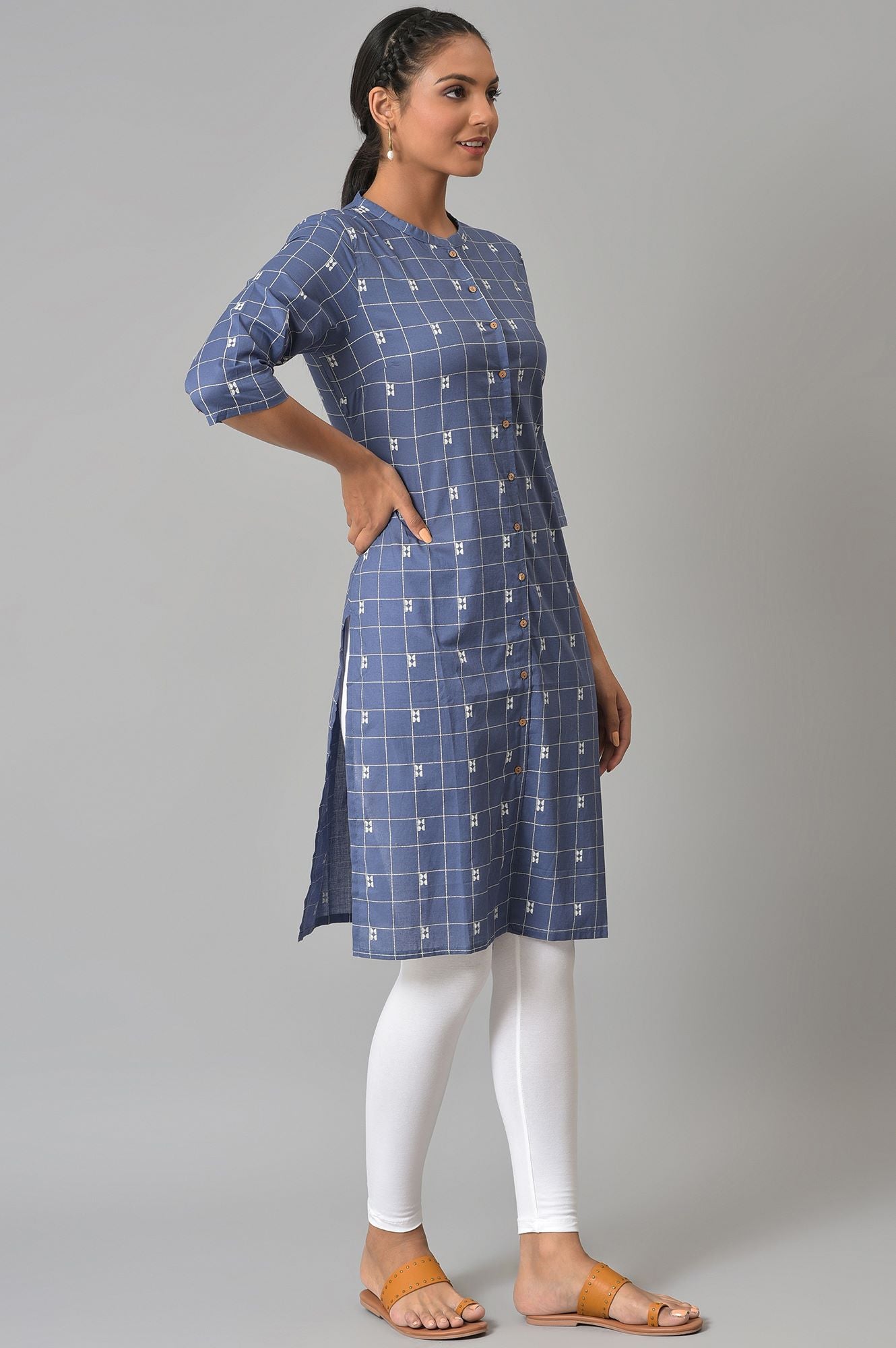 Dark Blue Printed kurta