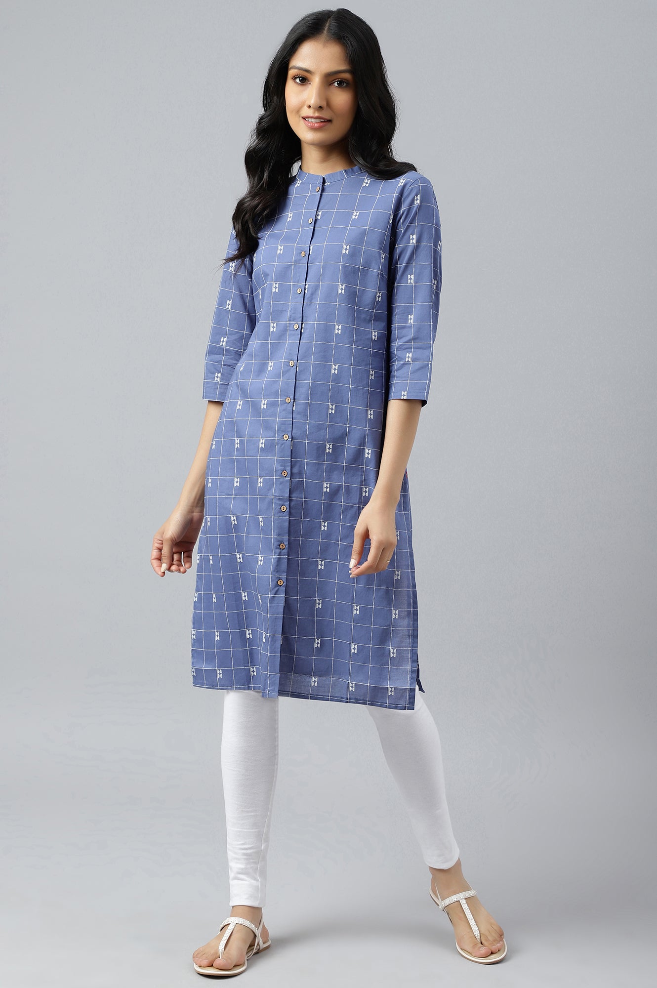 Dark Blue Printed Kurta