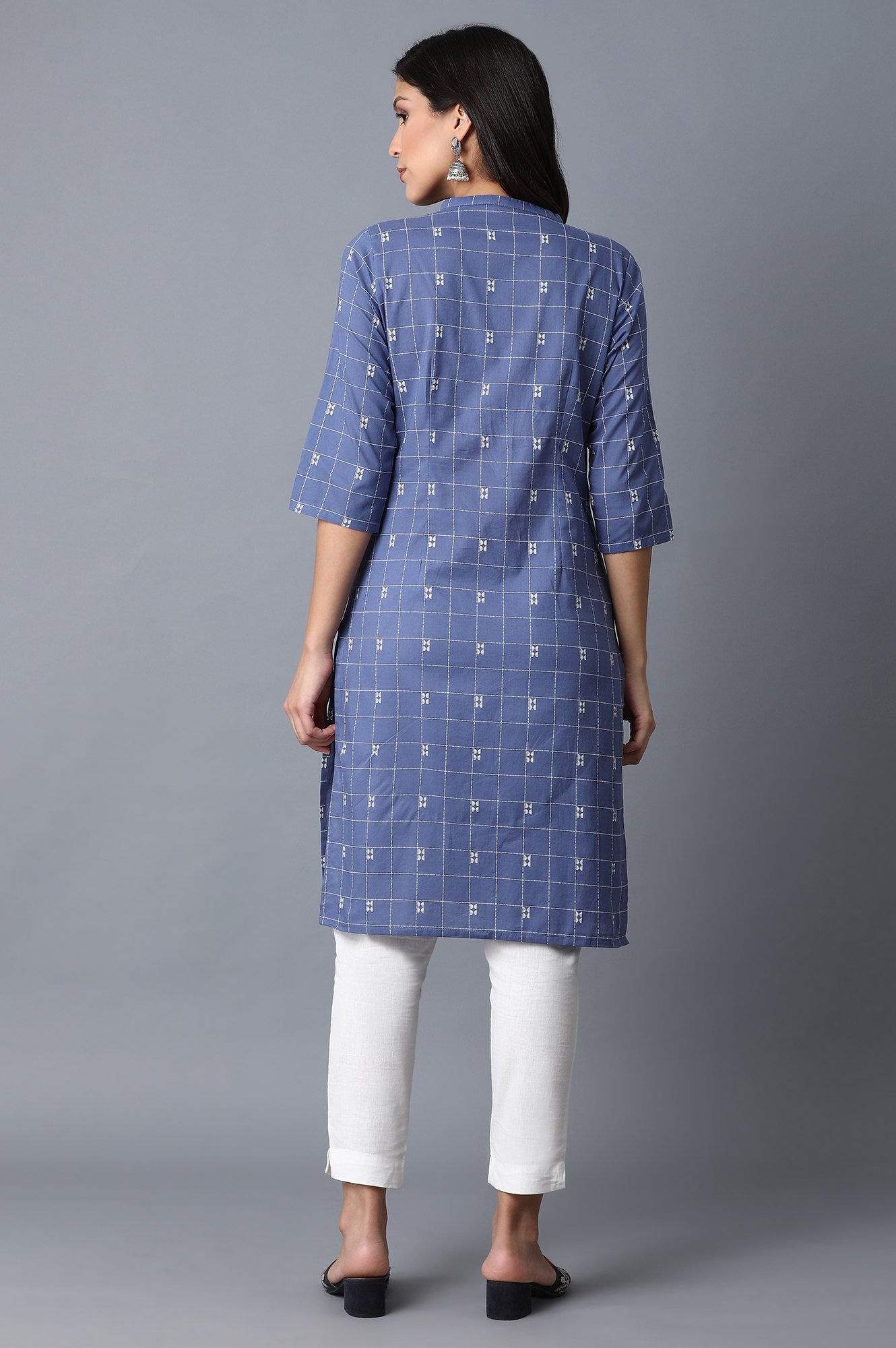 Dark Blue Printed kurta