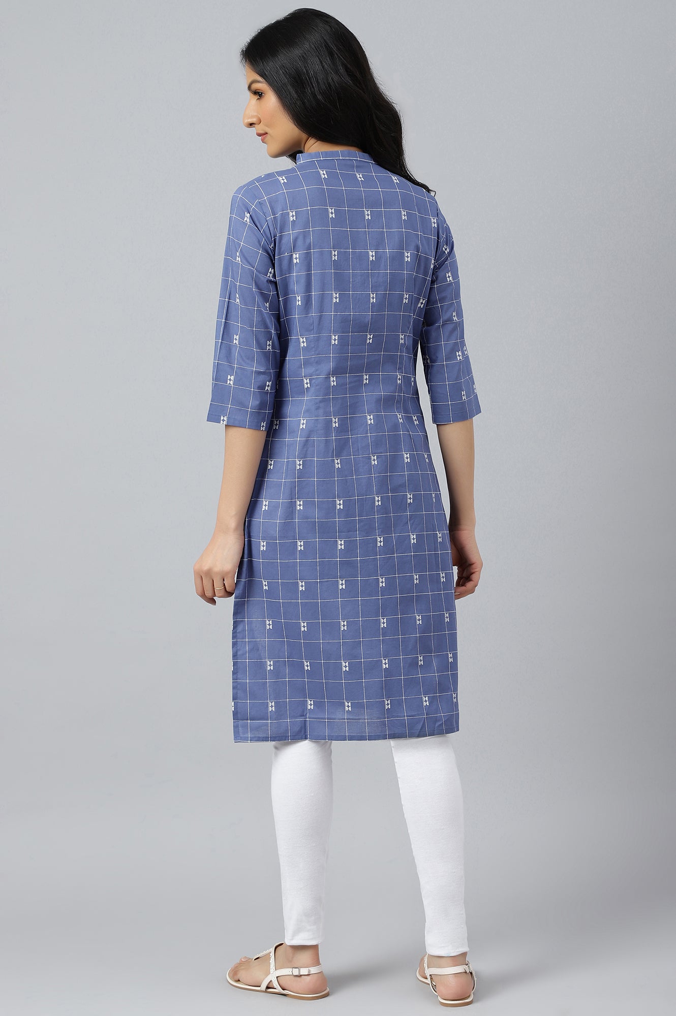 Dark Blue Printed Kurta