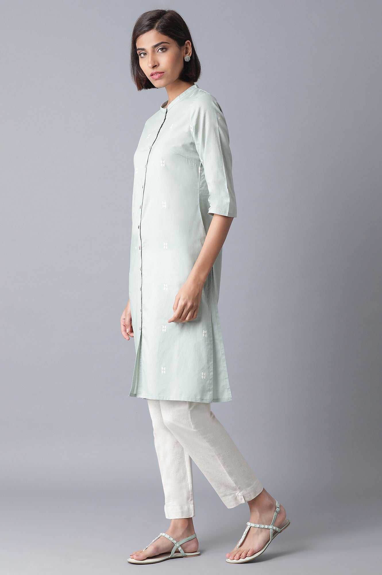 Olive Green Printed kurta