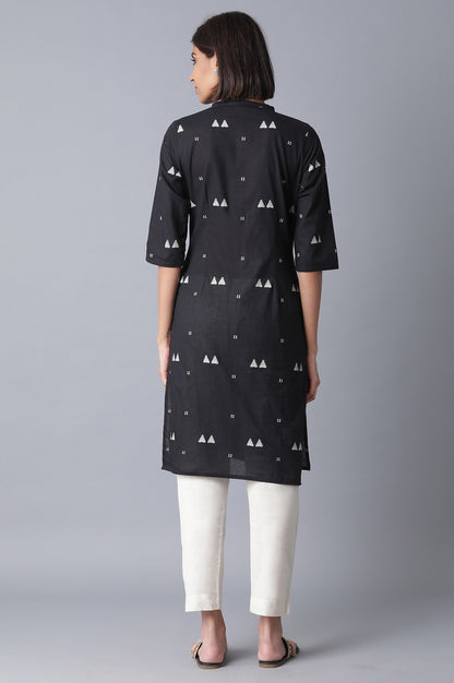 Black Printed kurta