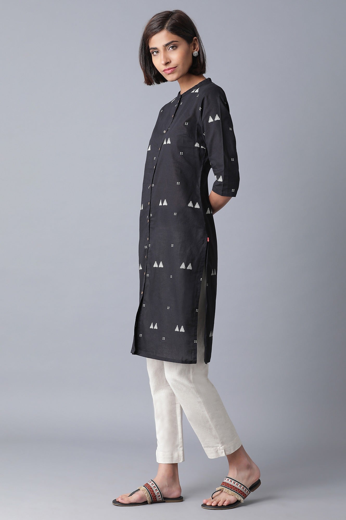 Black Printed kurta