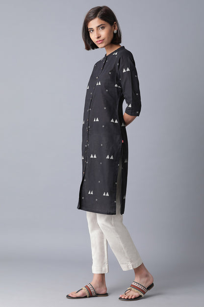 Black Printed kurta