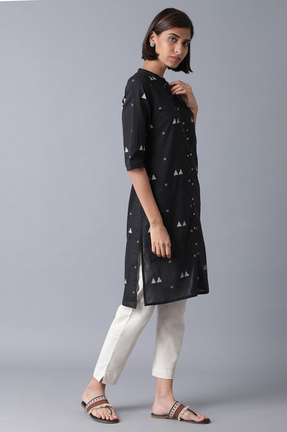 Black Printed kurta