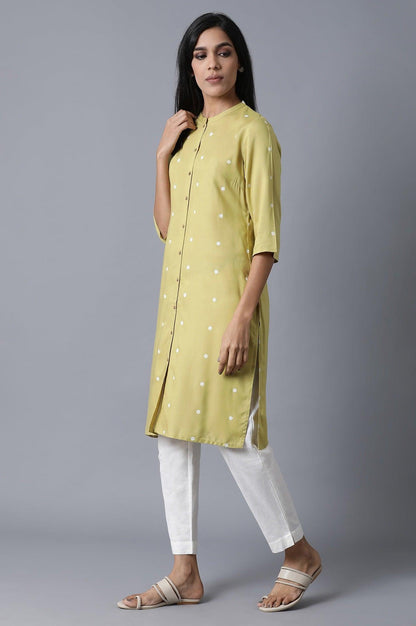 Lilac Placement Print Plus Size kurta - wforwoman