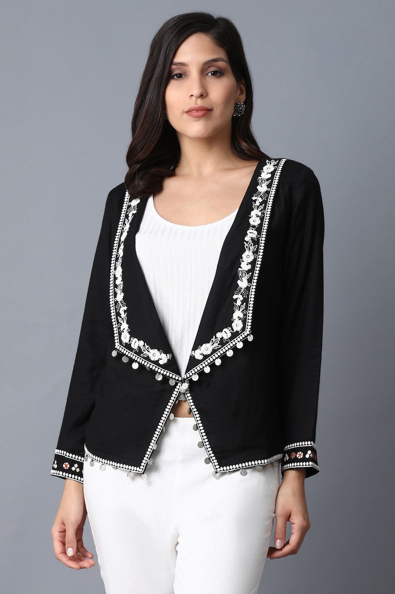 Black Chunky Embroidered Jacket