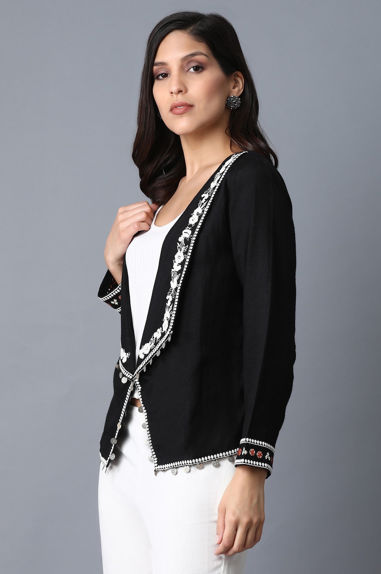 Black Chunky Embroidered Jacket