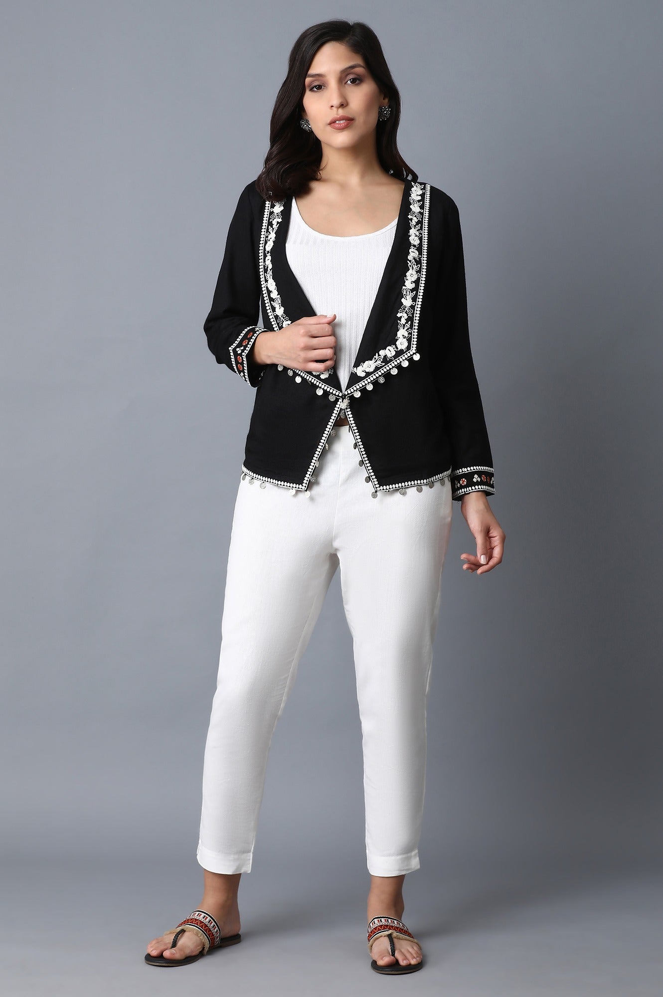 Black Chunky Embroidered Jacket