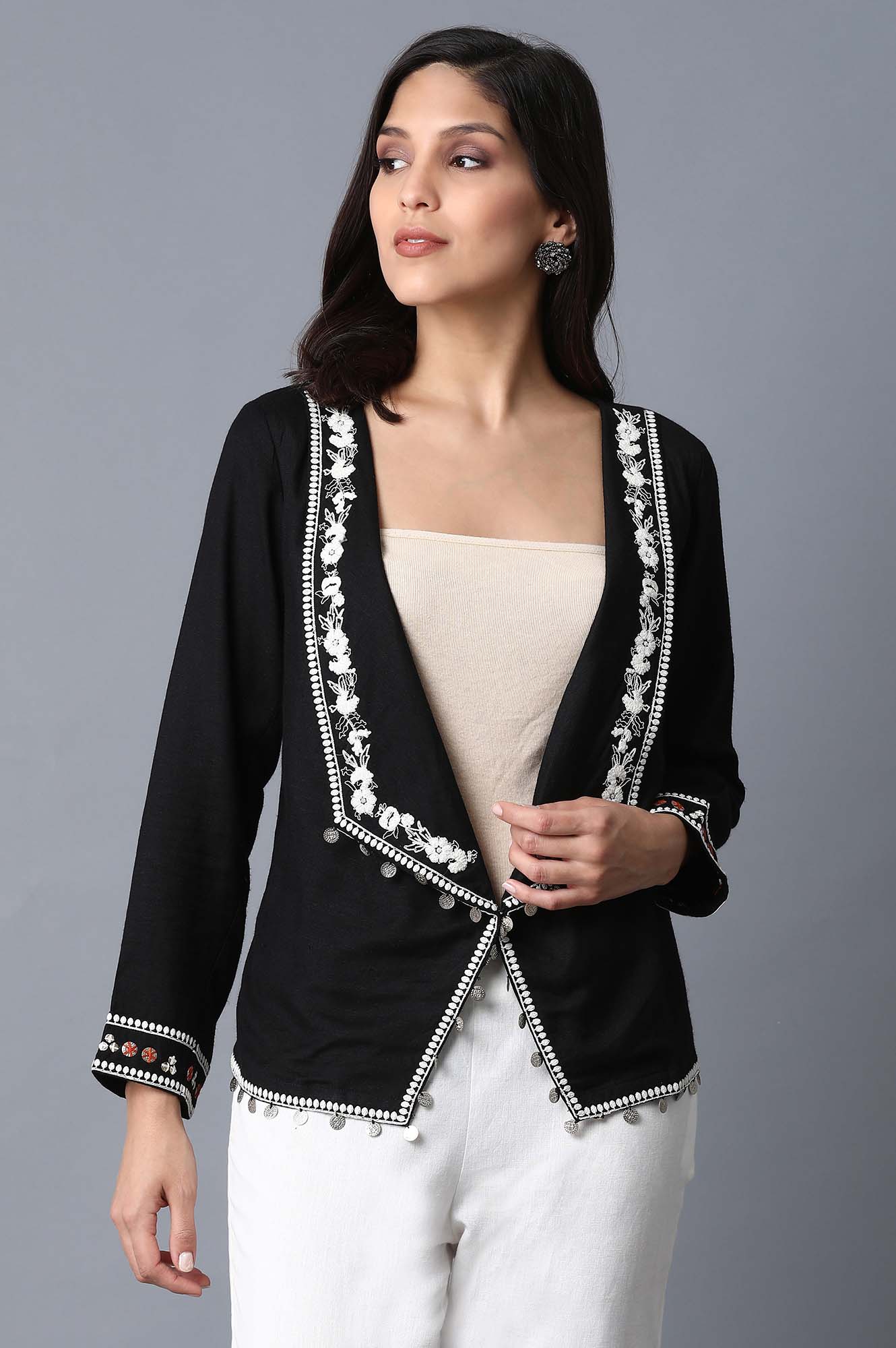 Black Chunky Embroidered Jacket