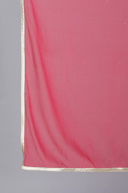 Red Chiffon Gold Mukaish Drape