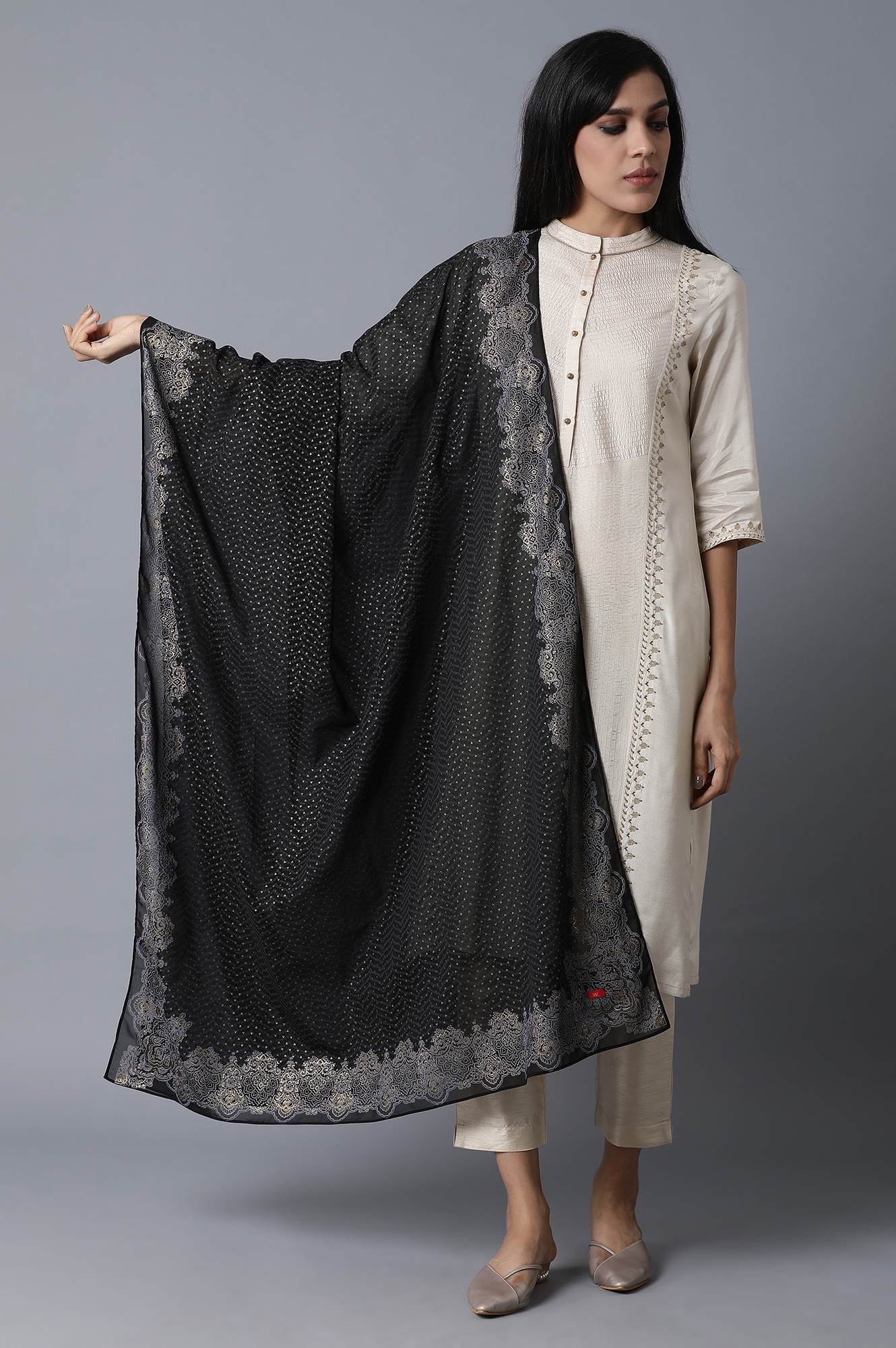 Black Georgette Drape