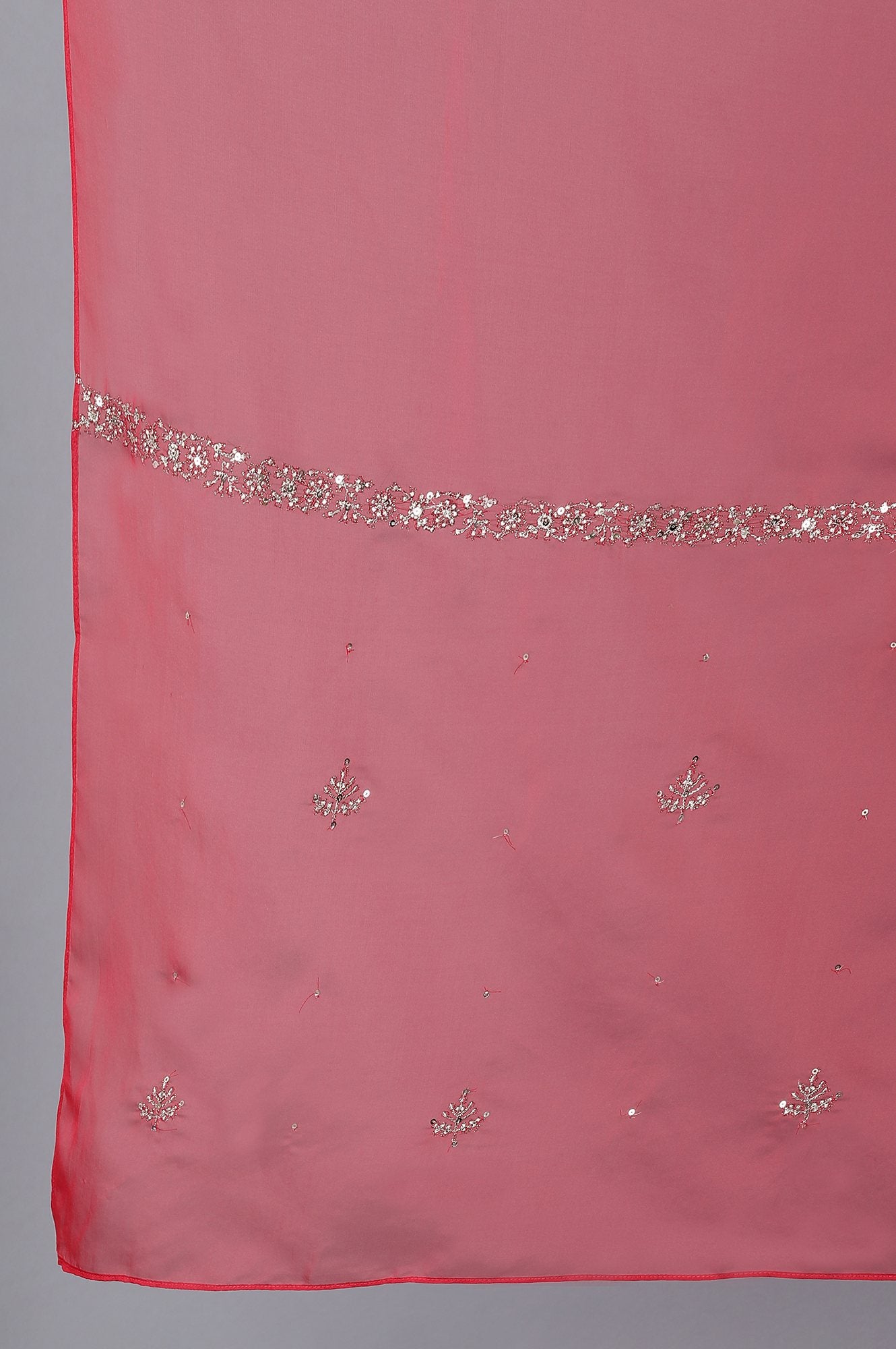 Garnet Pink Embroidered Drape