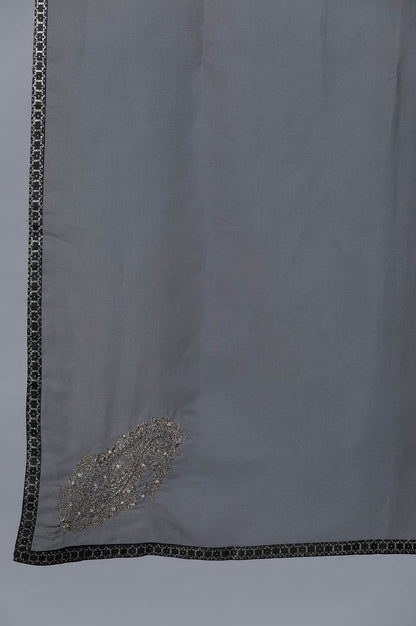 Black Embroidered Drape