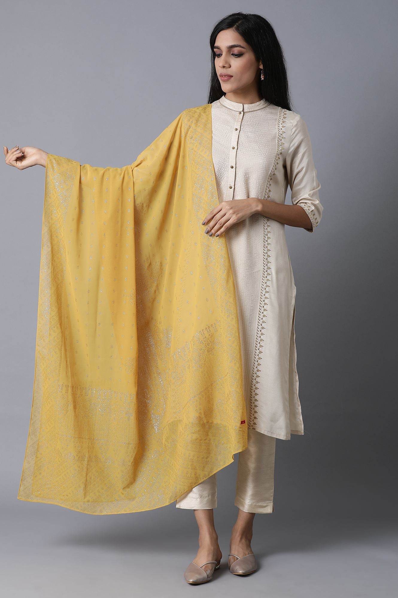 Yellow Chiffon Drape