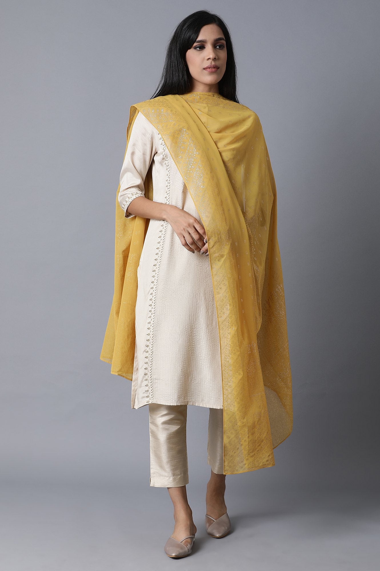 Yellow Chiffon Drape