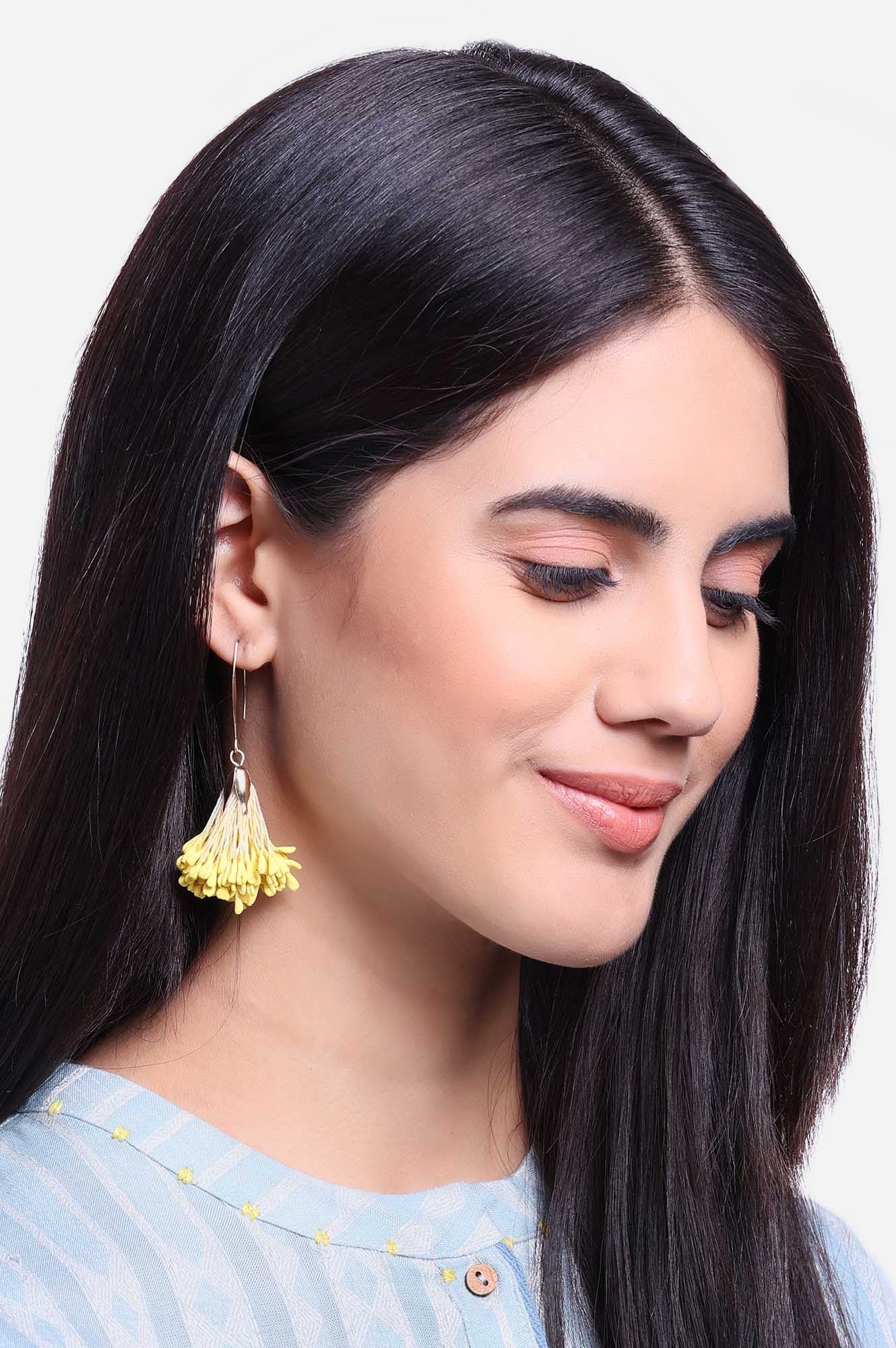 Yellow Handcrafted Dangler Earrings