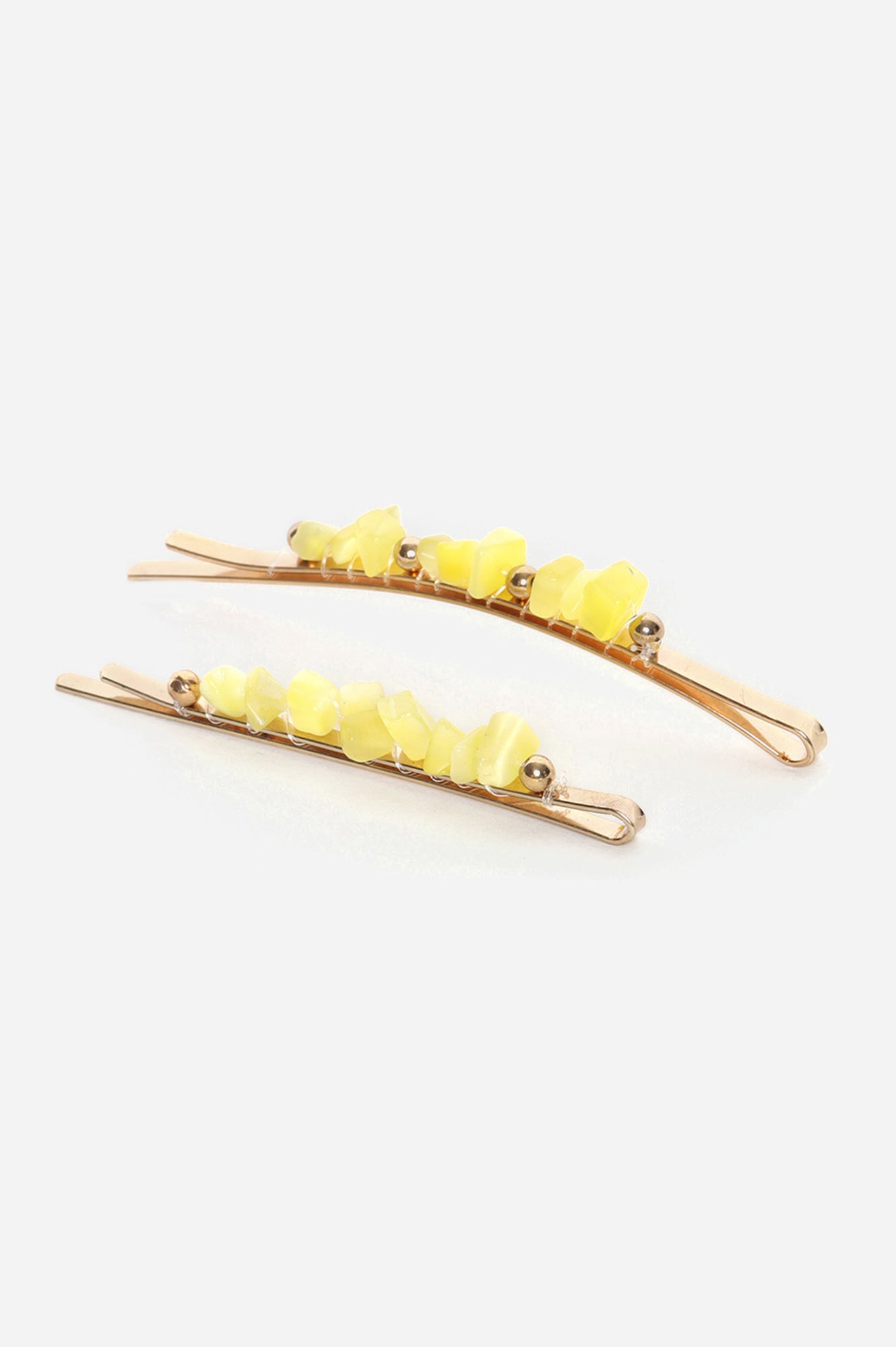 Yellow Handcrafted Trendy Hair Pin Set