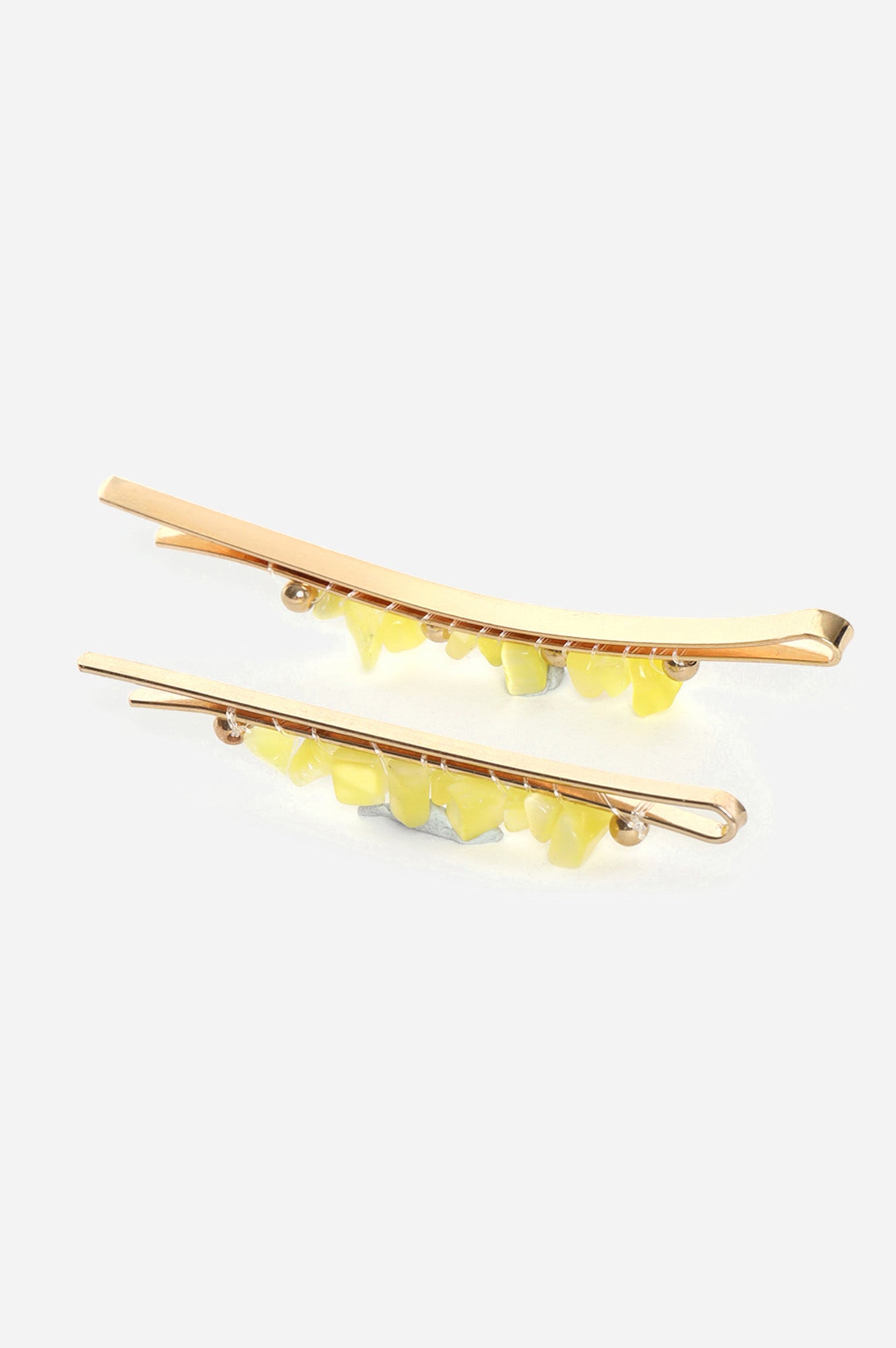 Yellow Handcrafted Trendy Hair Pin Set